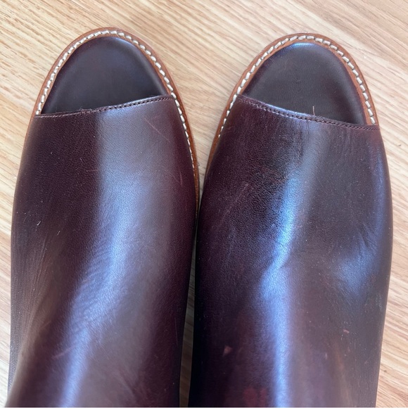 Patina by Portland sling back mule leather sandals mocha brown Sz 9.5 - Picture 6 of 10